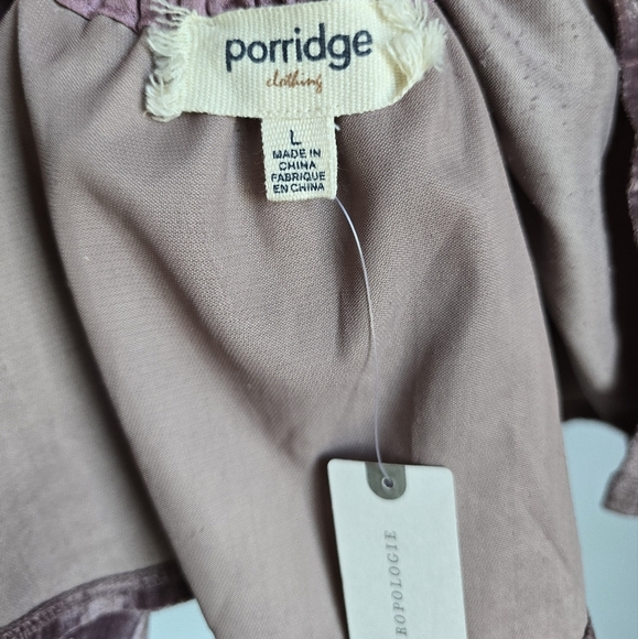 Anthropologie, New, Porridge Purple Velvet Lace-up Peplum Shirt, Size Large - Picture 13 of 16